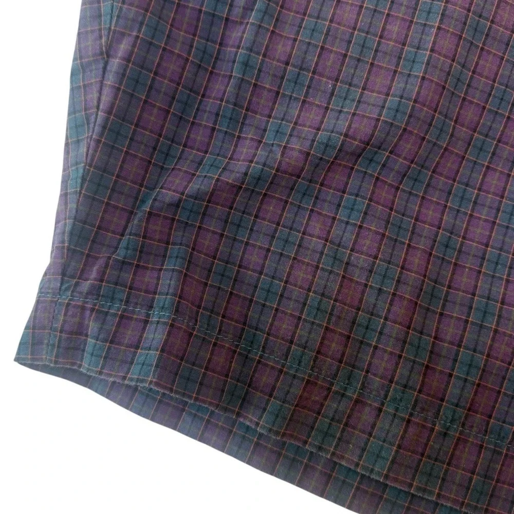 Vintage Polo Golf Ralph Lauren Shorts Mens 40 Purple Teal Plaid Madras Preppy